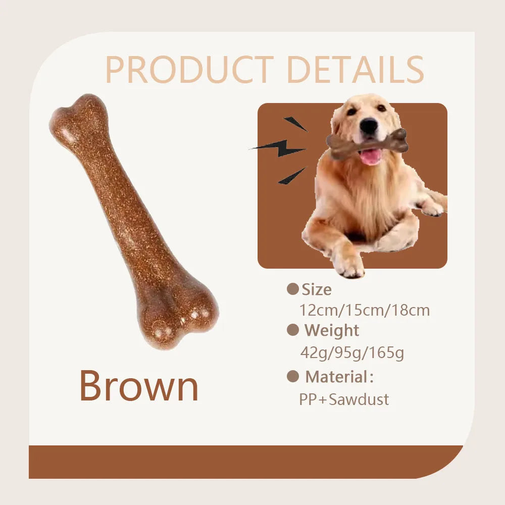 Dog Bone Chew Toys Nearly Indestructible, Natural, Non-Toxic and  Anti-bite.  For Puppies, Small, Medium and Large Dogs.