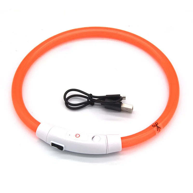 LED Pet Luminous Collar USB Charging Collar for Dog and Cat.