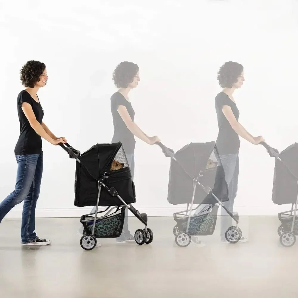 3-Wheel Pet Stroller for Cats, Dogs & More.