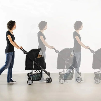 3-Wheel Pet Stroller for Cats, Dogs & More.