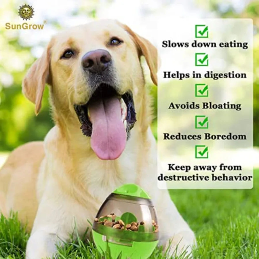 Slow Pet Feeder Treat Ball for Puppies, Small Dog Breeds & Cats.