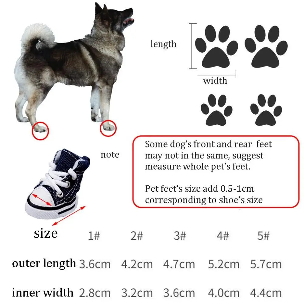 Fashion Denim Sneakers for Small Dogs, Puppies and Cats.