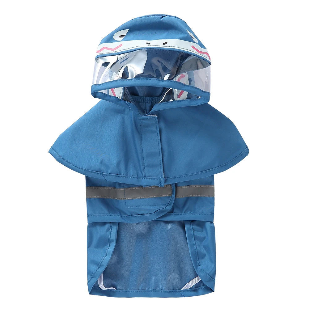 Reflective Pet Dog Raincoat, Cute Animal, Hooded, Waterproof Jacket for Large Dogs.