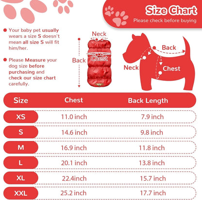 Lightweight Puffer Down Jacket for Small & Medium Dogs.