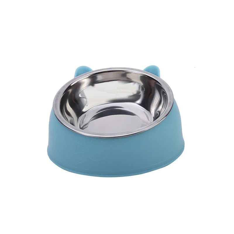 100 ML Pet Bowl 15 Degrees Raised, Non Slip Base, Drinking Water. Feeder Tilt to Safeguard Pet's Neck,