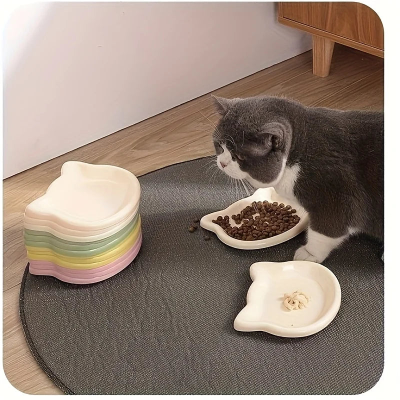 4-Color Pet Bowl Cat Food Dish. Home Use Pet Bowl.