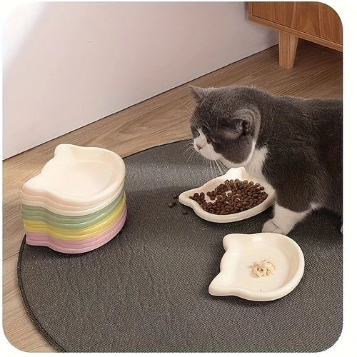 4-Color Pet Bowl Cat Food Dish. Home Use Pet Bowl.