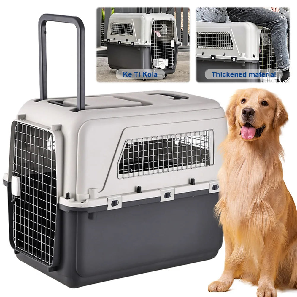 Pet Carrier with Wheels for Dogs. & Kittens and Puppies Airline Approved  Carrier Rolling Pet Carrier.