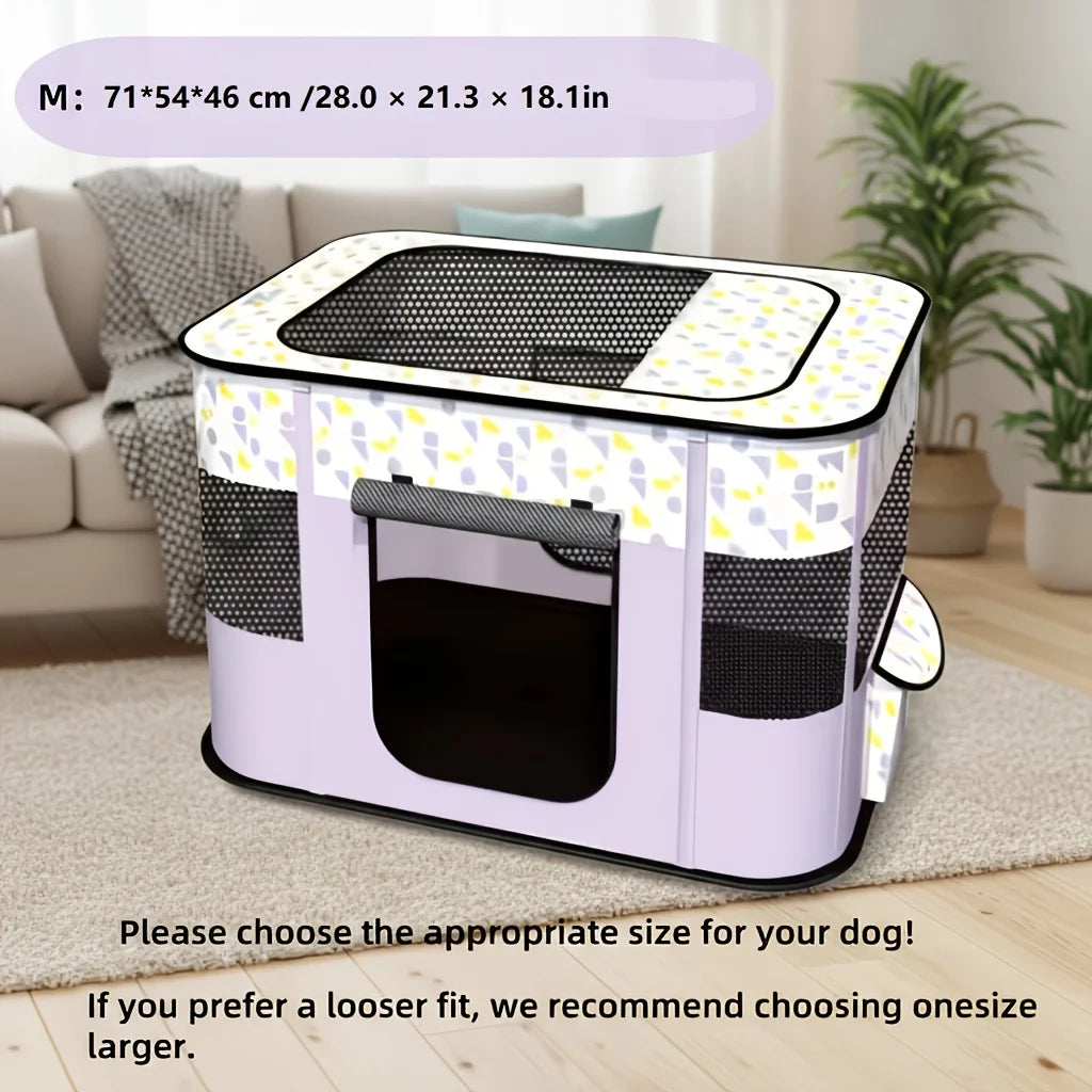 Foldable Rectangular Pet Cage (M/XL) for Dogs & Cats.    , Pet House & Playpen, Portable Tent Fence for Puppies & Kittens