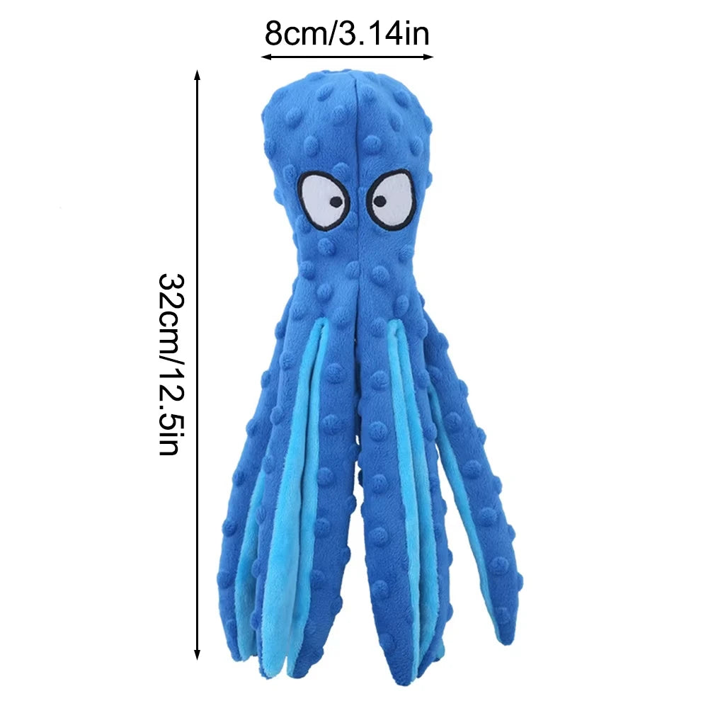 Dog Vocal Toys Octopus Non-stuffed Soft Plush Toy Puppy Educational Teething Chew Toys Pet Supplies for Small Medium Dogs