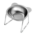 Stainless Steel Raised Cat Bowl with 15° Elevated Non-Slip Design for Cats and Puppies.