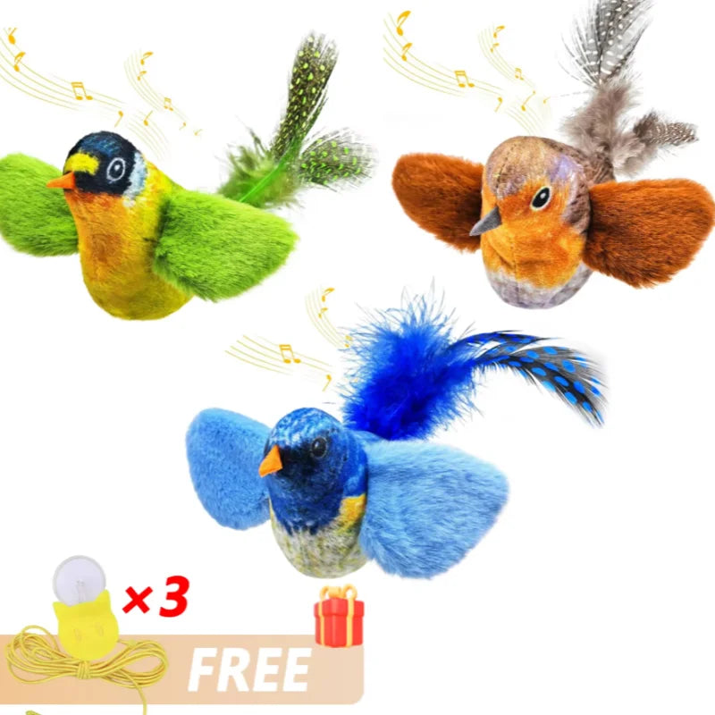 Lifelike Bird Simulation with Catnip Cat Teaser & Cat Toys.