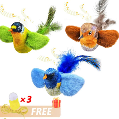 Lifelike Bird Simulation with Catnip Cat Teaser & Cat Toys.