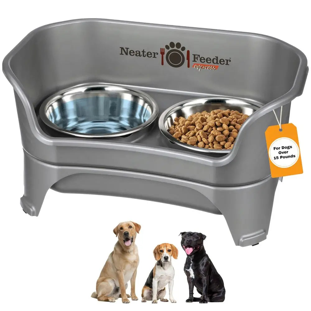 Mess Proof Dog Bowls Elevated for Medium to Large Sized Breed, Raised Dog Food Bowl Stand,