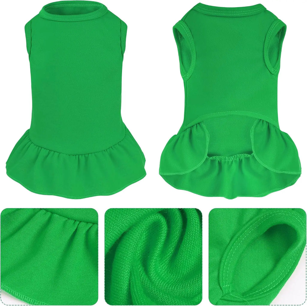 Sleeveless Solid Color Dog Dress for Small Dogs and Cats.