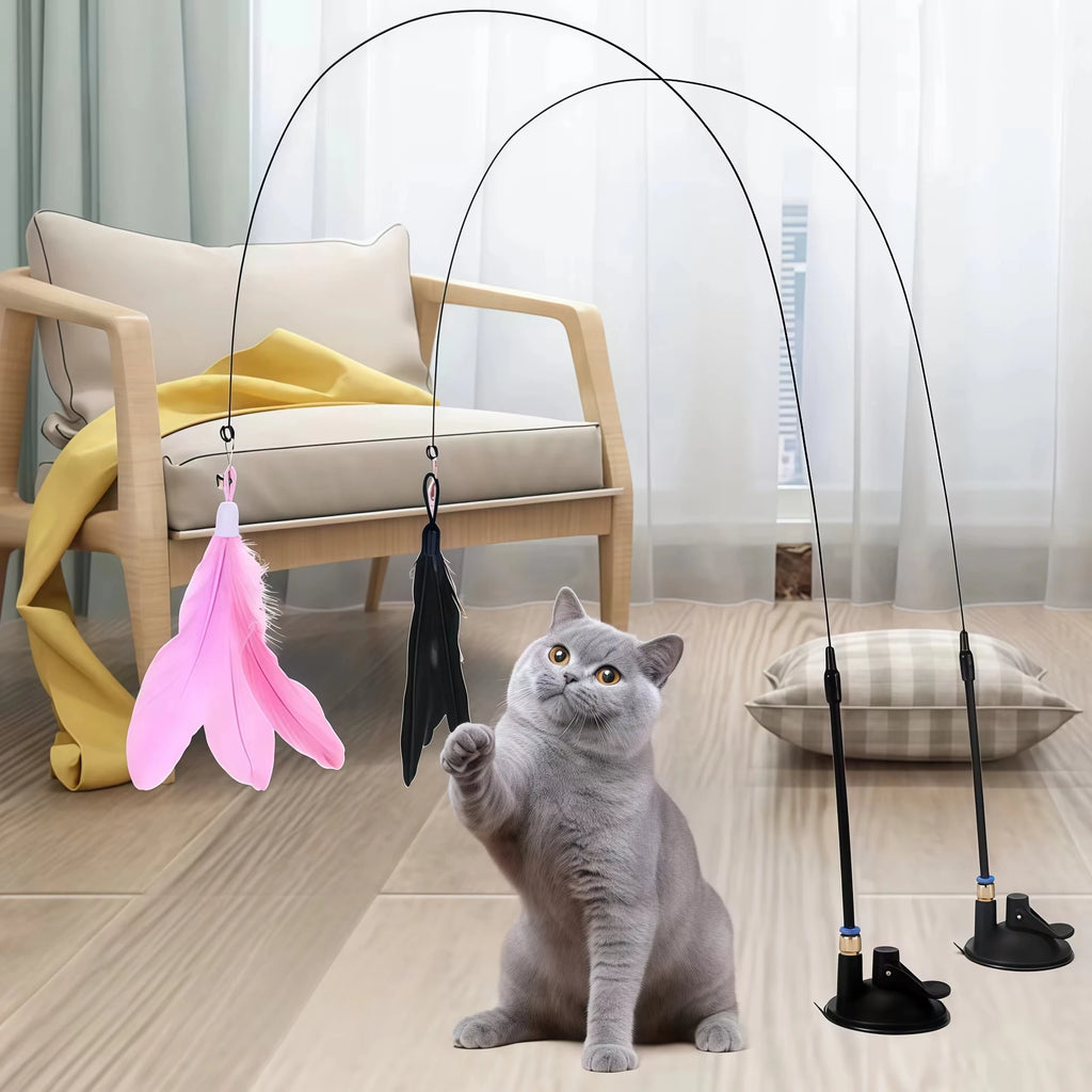 Cat Teaser Wands Cute and Funny Rainbow Strips.