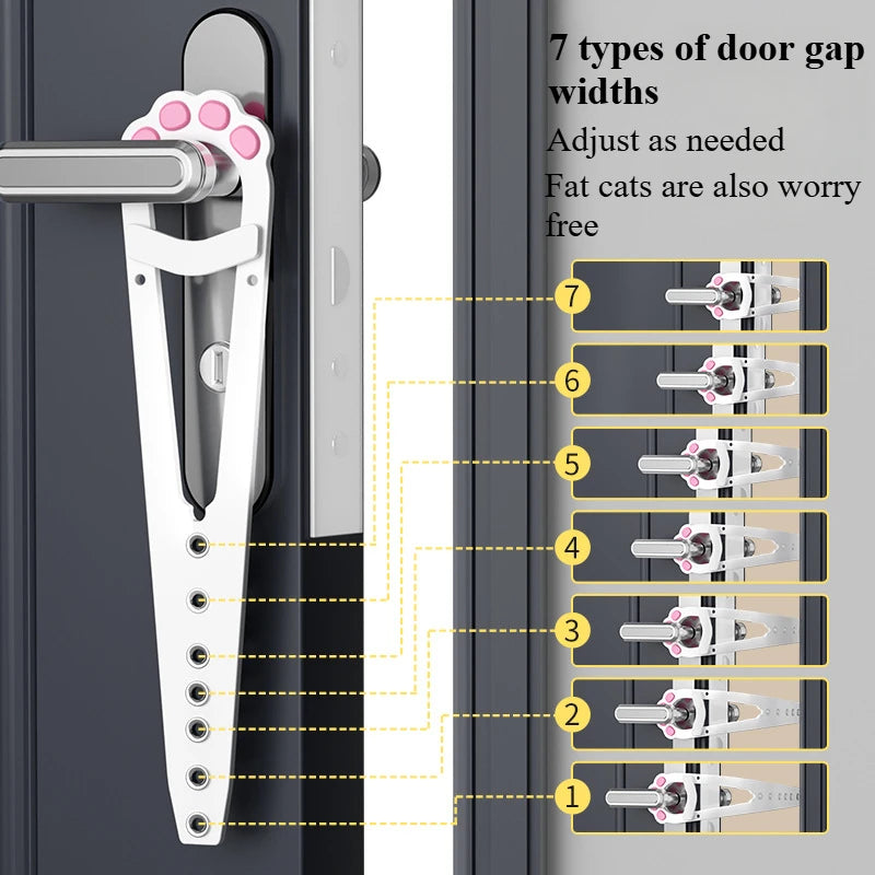 Cat Door Holder,  Latch Adjustable Dog Door Stopper.  Elastic Gate Lock,  Flex Latch Strap Keeps Dog Out From Entering Pet Gate.