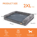 L and XXL Grey Dog Beds with an Orthopedic Pet Mattress and a Sleeping Bed Cushion.
