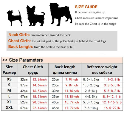 Winter Clothes for Small Dogs & Cats; Sizes XS - XXL.