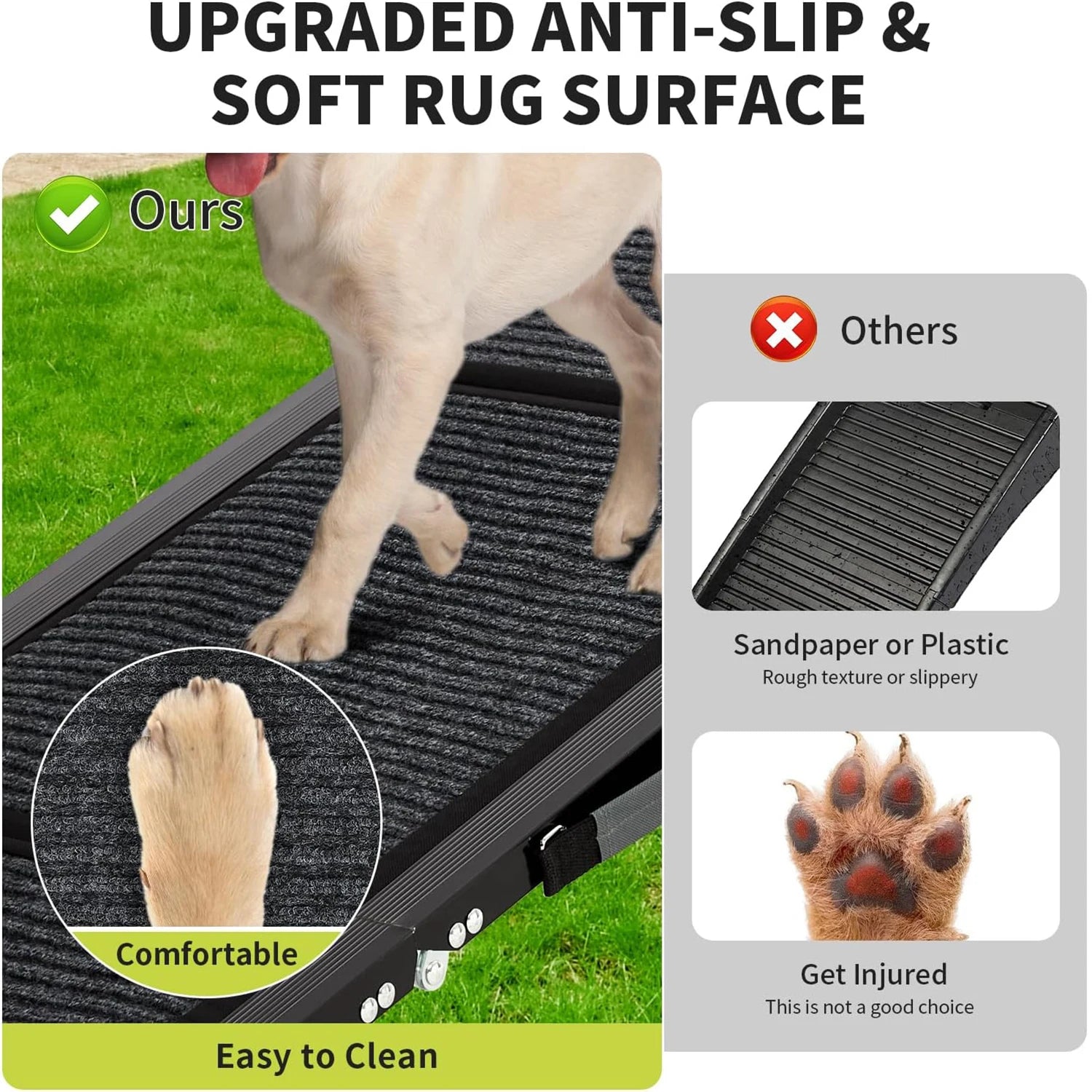 Folding Dog Car Ramp For Large Dogs up to 250 lbs.