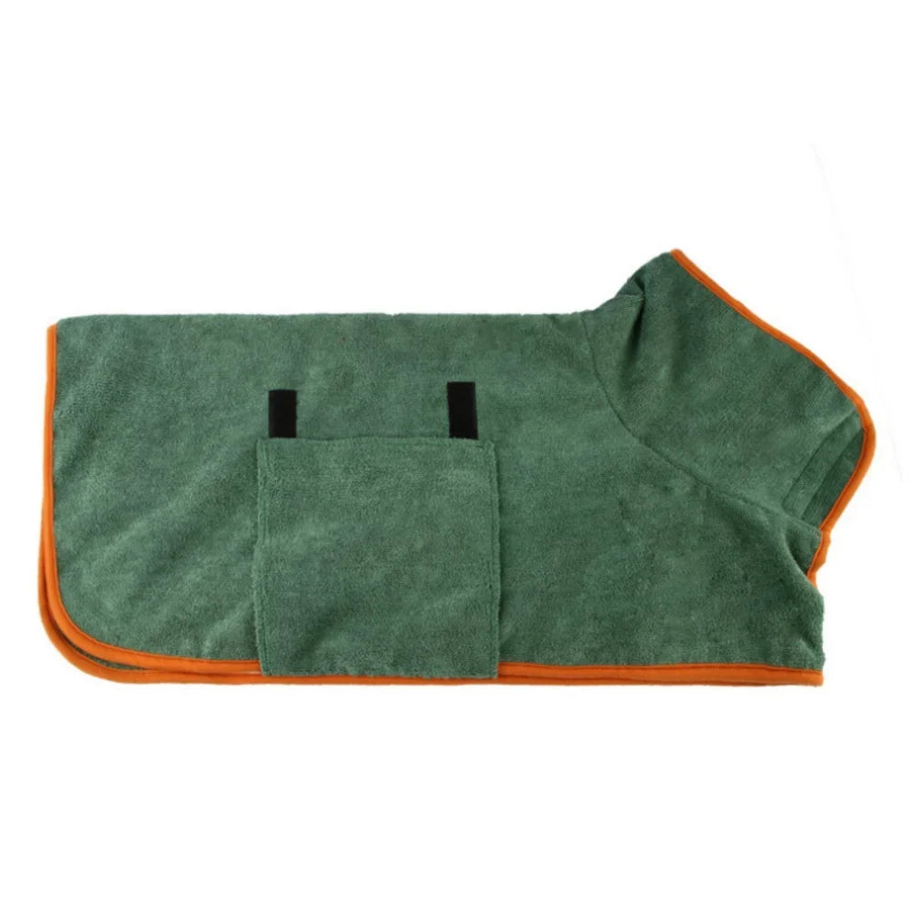 Dog Bathrobe,  Absorbent Soft Towel for Large, Medium, Small Dog. Robe has Quick Dry Adjustable Drying Coat.