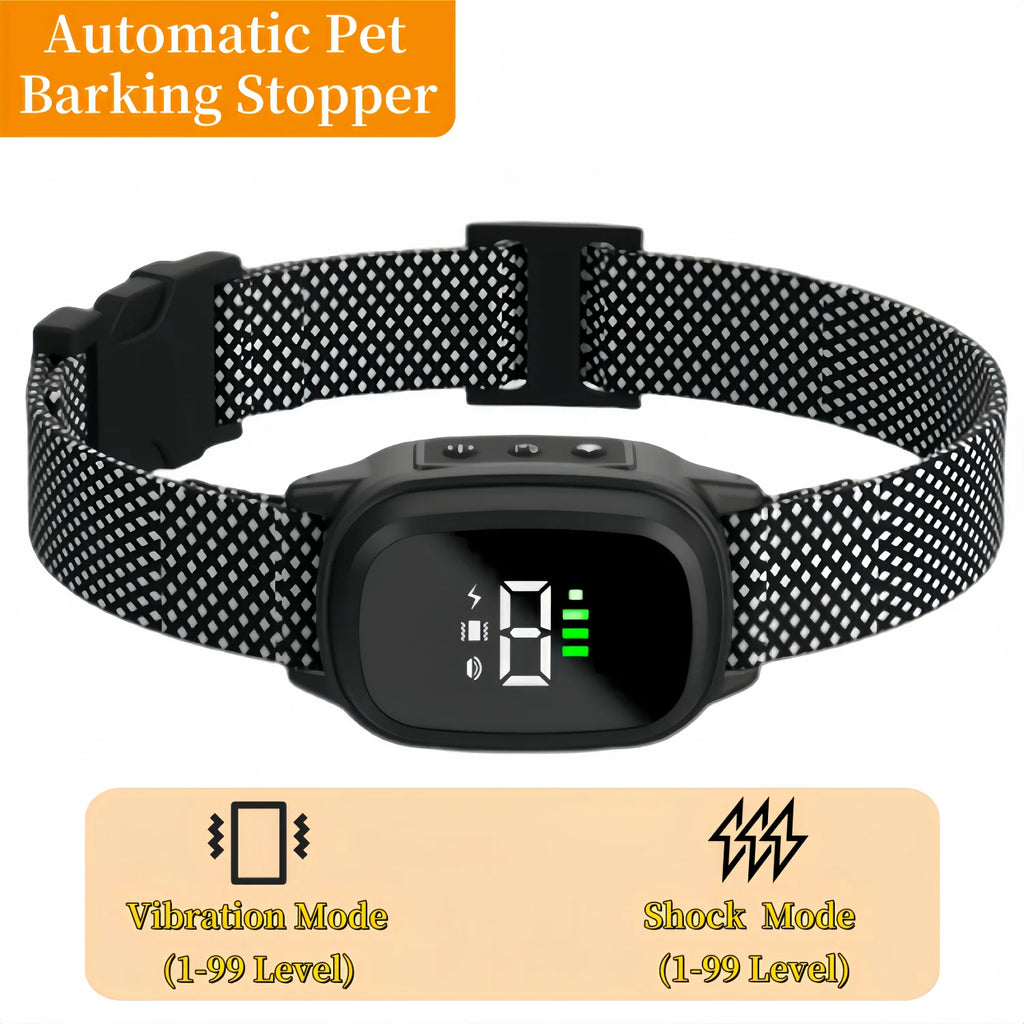 Waterproof Dog Bark Collar, Rechargeable Anti-Bark Collar for Small and Medium Dogs.