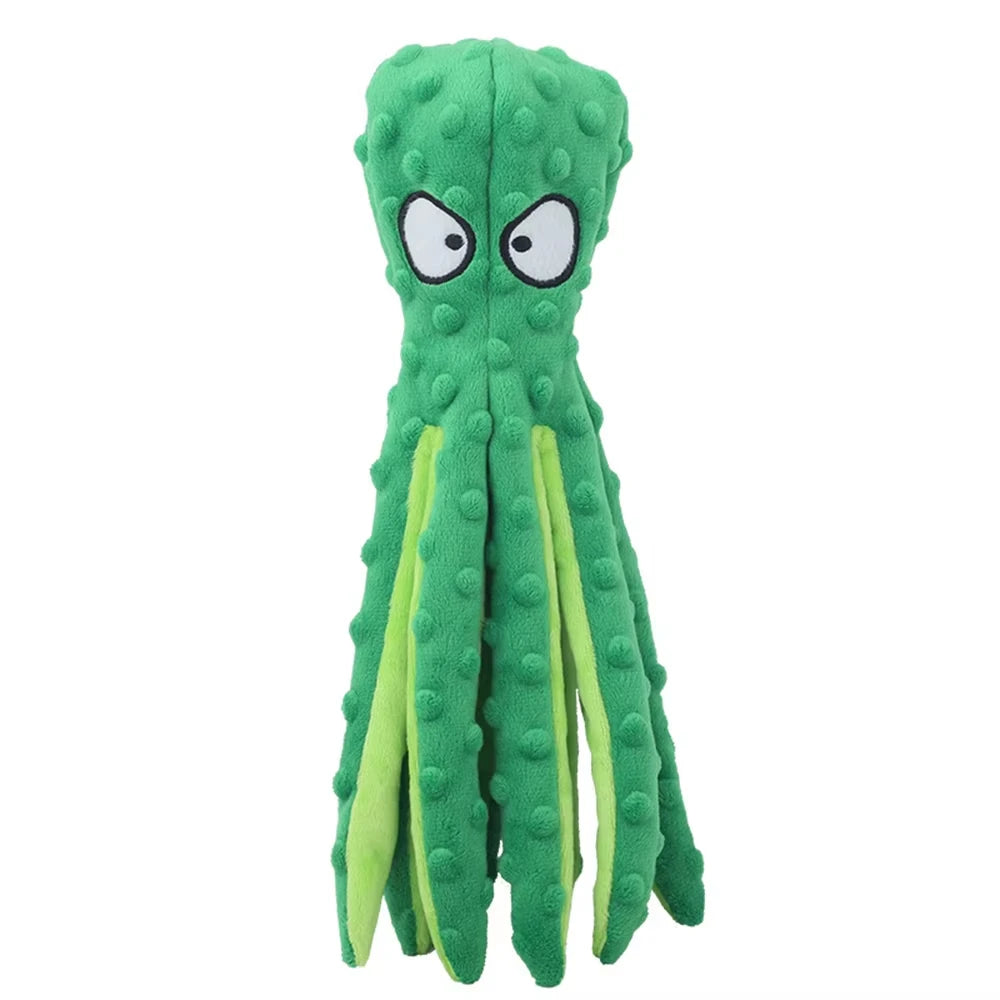 Dog Vocal Toys Octopus Non-stuffed Soft Plush Toy Puppy Educational Teething Chew Toys Pet Supplies for Small Medium Dogs