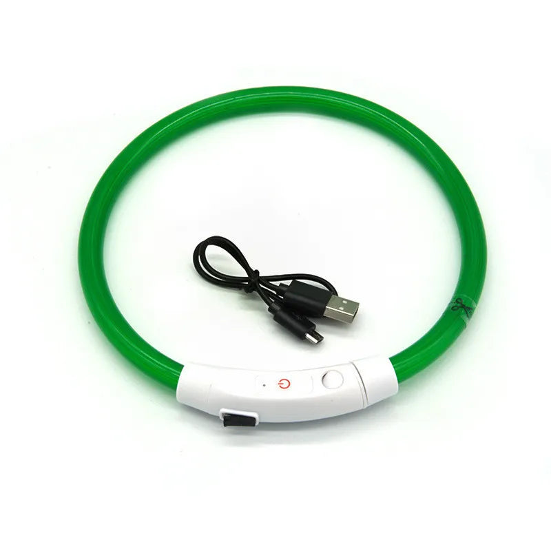 LED Pet Luminous Collar USB Charging Collar for Dog and Cat.