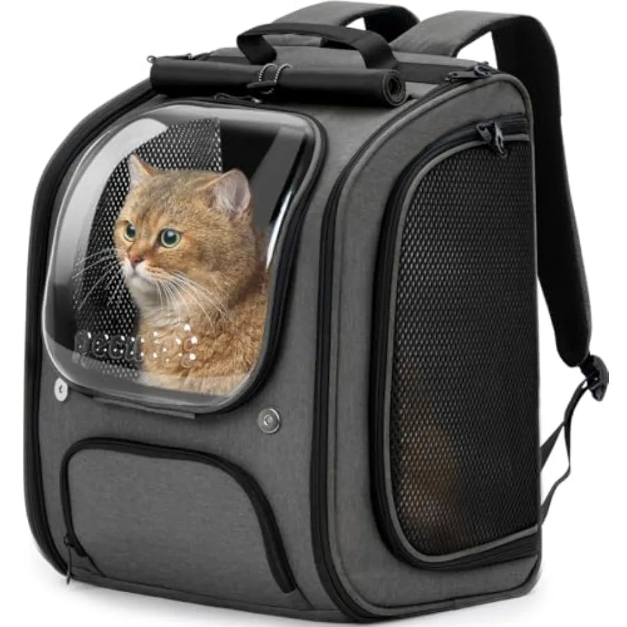 Cat Backpack Carrier, Large Space Cat Bubble Backpack, Breathable Cat Carrier, Shaded Dog Backpack Carrier, Ergonomic 3D Design