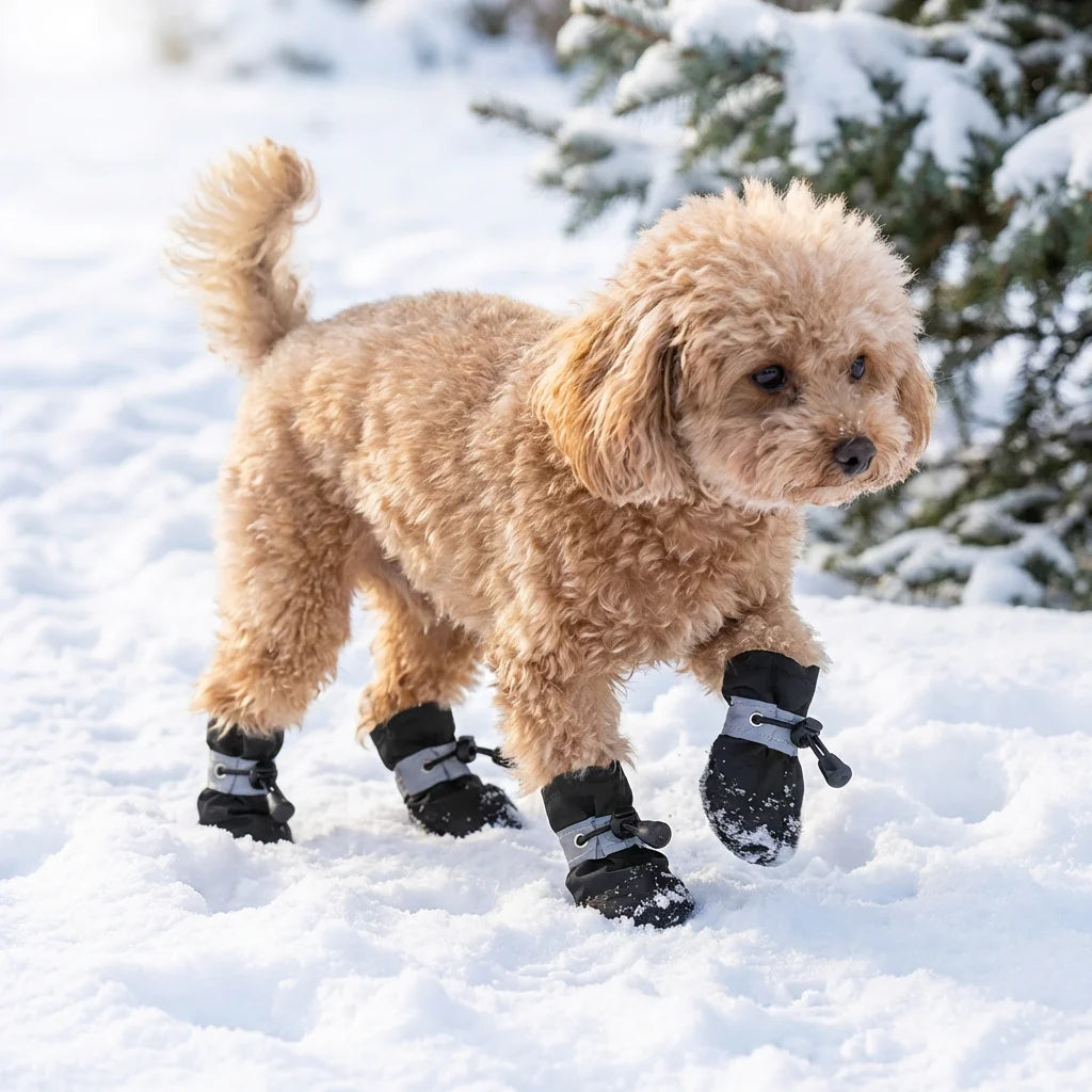 X-Small Dog Shoes Waterproof Durable Boots for 3-4 lb. Tiny Dogs,  Secure Fit.