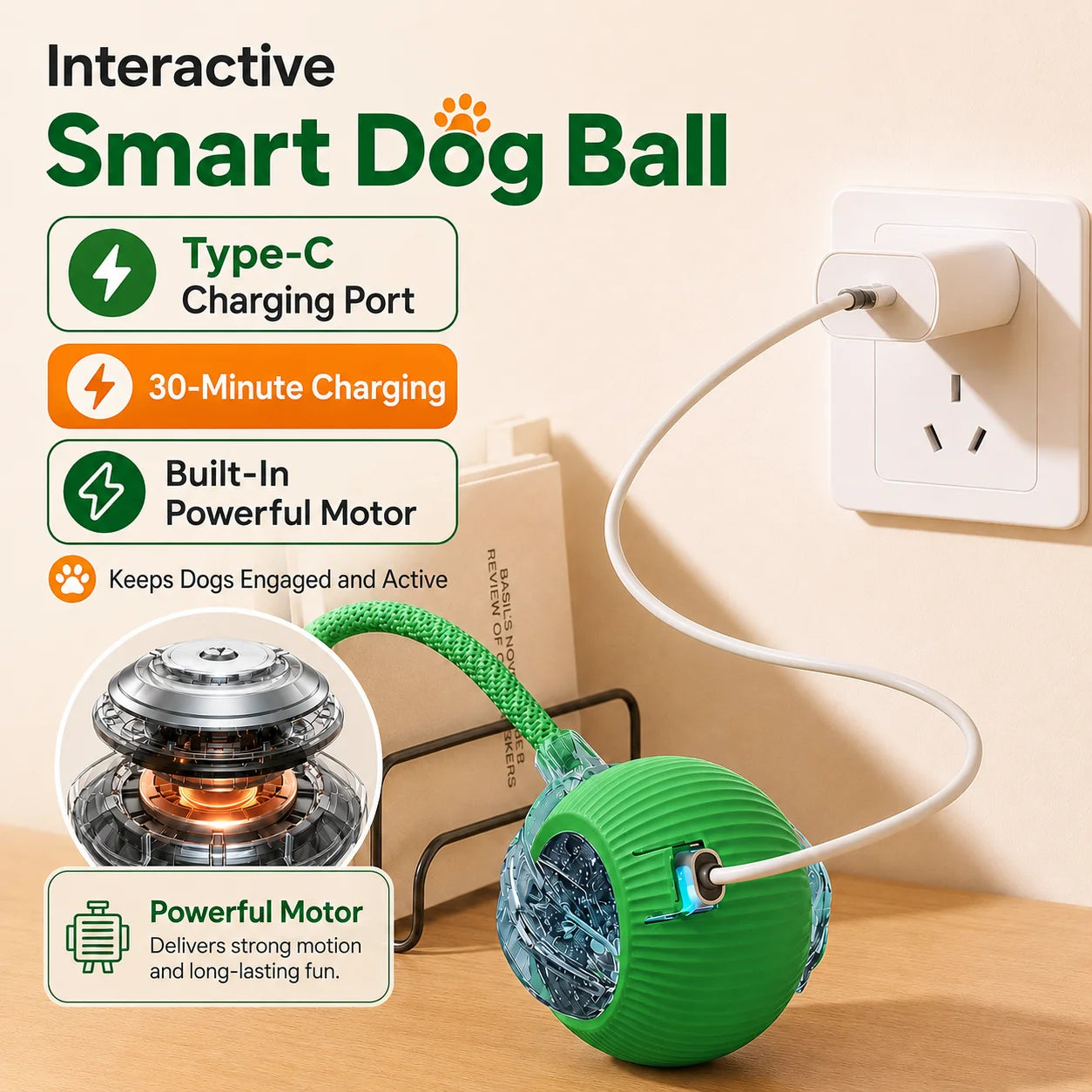 Automatic Rolling Dog Ball Toy.