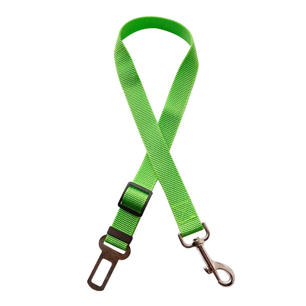 Adjustable Pet Car Seat Belt Leash for Dog Safety.  Has Nylon, Reflective, Cushioning, Elasticity Leash.