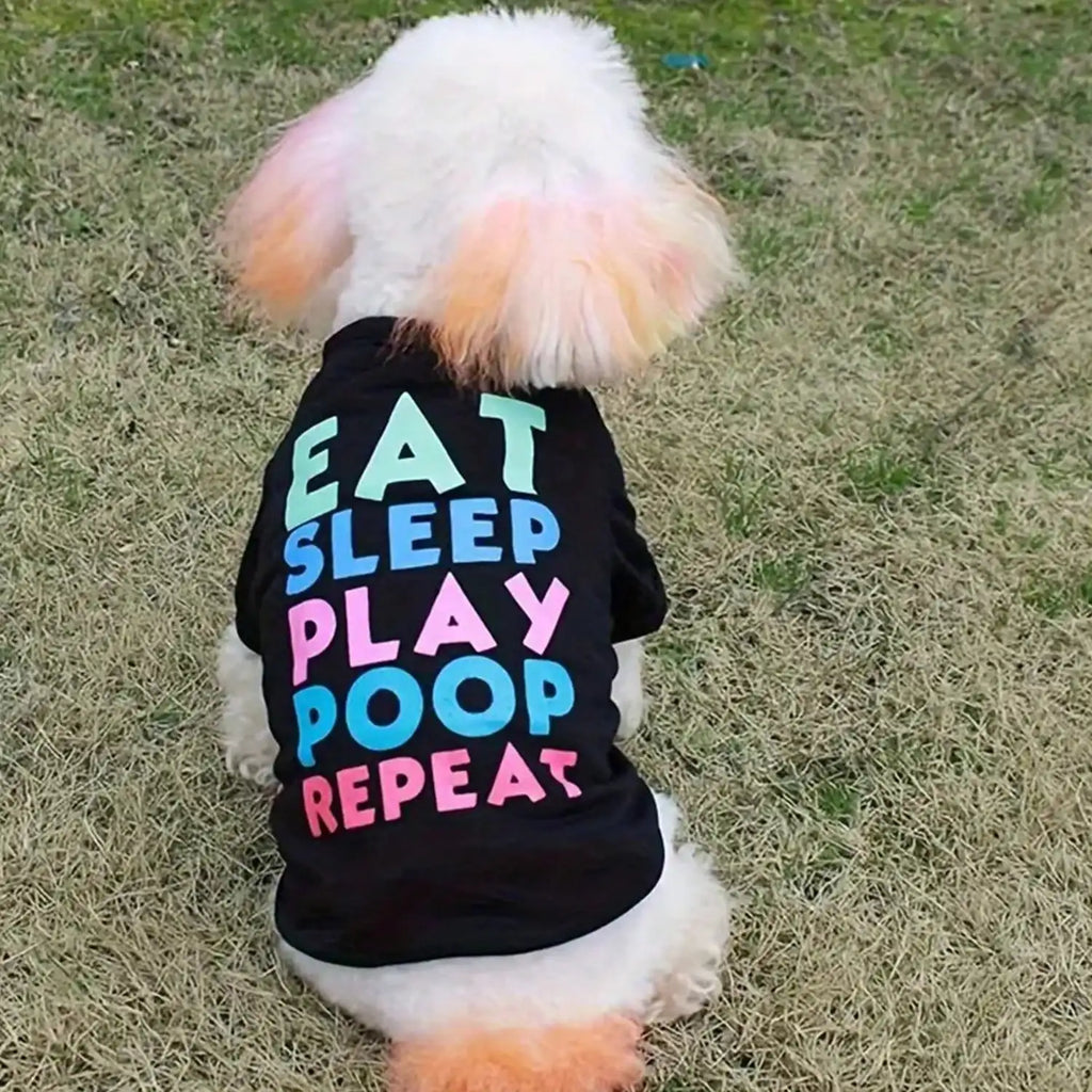 1 Piece Dog Printed T-Shirt. It is a Cute Breathable Vest T-Shirt for Spring and Summer.