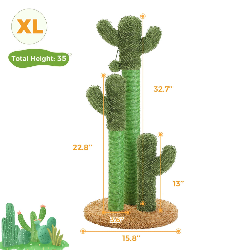 Cactus Cat Tree with Large Condo, Hammock, Dangling Ball, Small Cat Tower, Cat Scratching Post for Indoor Cats.  Limit 8.7 lb.