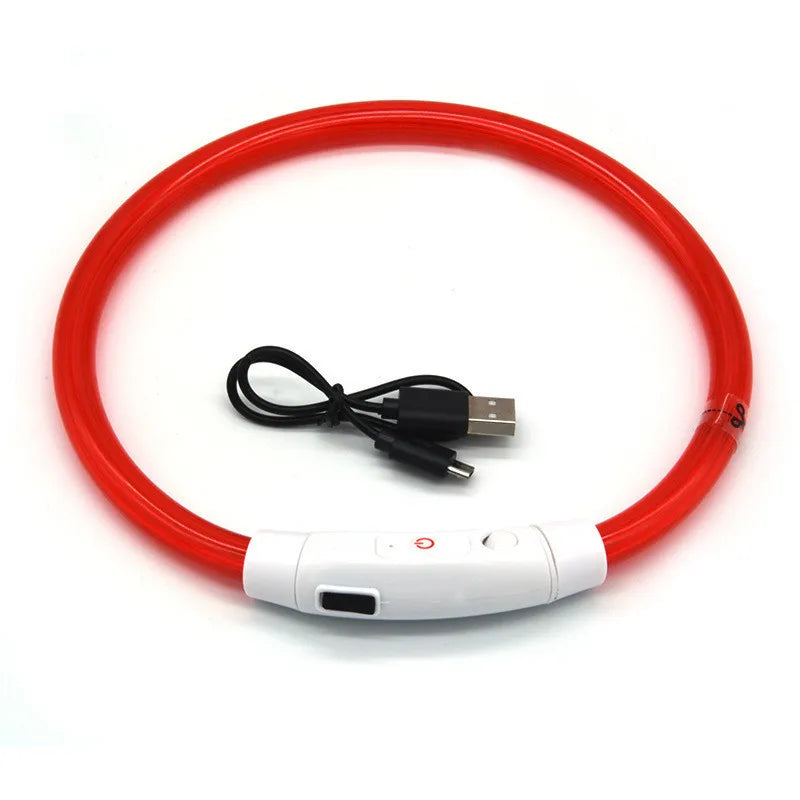 LED Pet Luminous Collar USB Charging Collar for Dog and Cat.