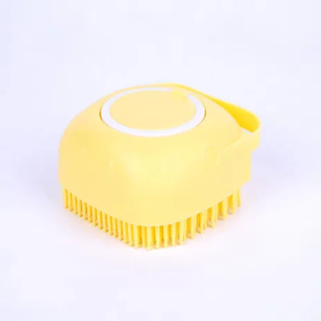 Pet Bath and Massage Brush with Shampoo Storage Silicone.