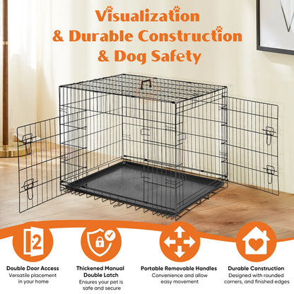 48 inch Double Door Metal Dog Kennel.