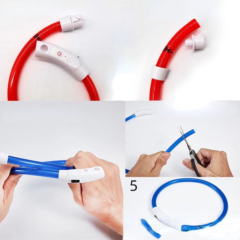 LED Pet Luminous Collar USB Charging Collar for Dog and Cat.