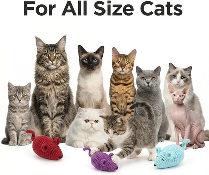 Handmade Yarn Mice Toys with Catnip.