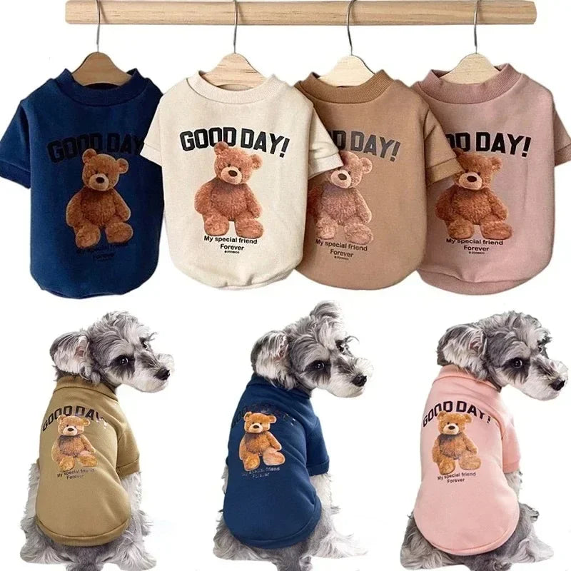 Dog and Cat Warm Pullover Sweatshirt with a Bear Pattern. Shirt for S/M Dog/Cat and Puppies.