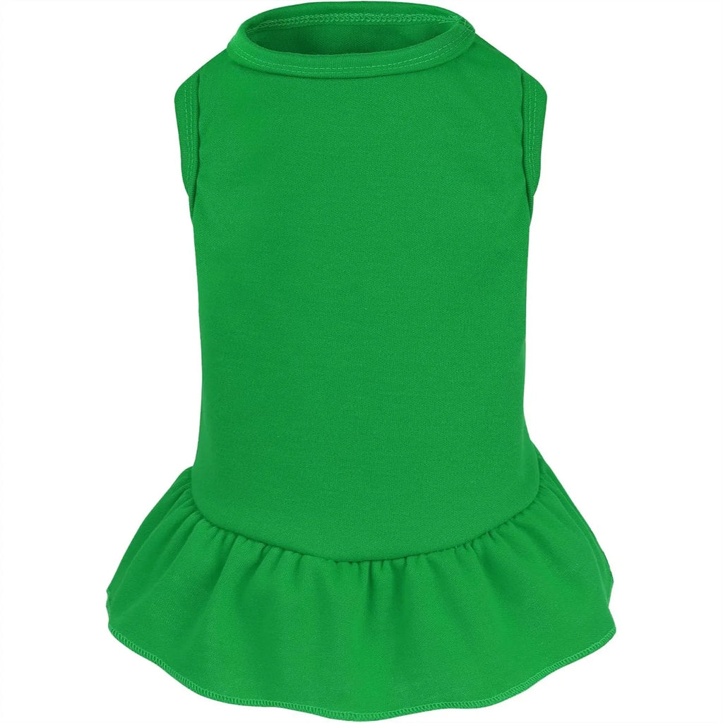 Sleeveless Solid Color Dog Dress for Small Dogs and Cats.
