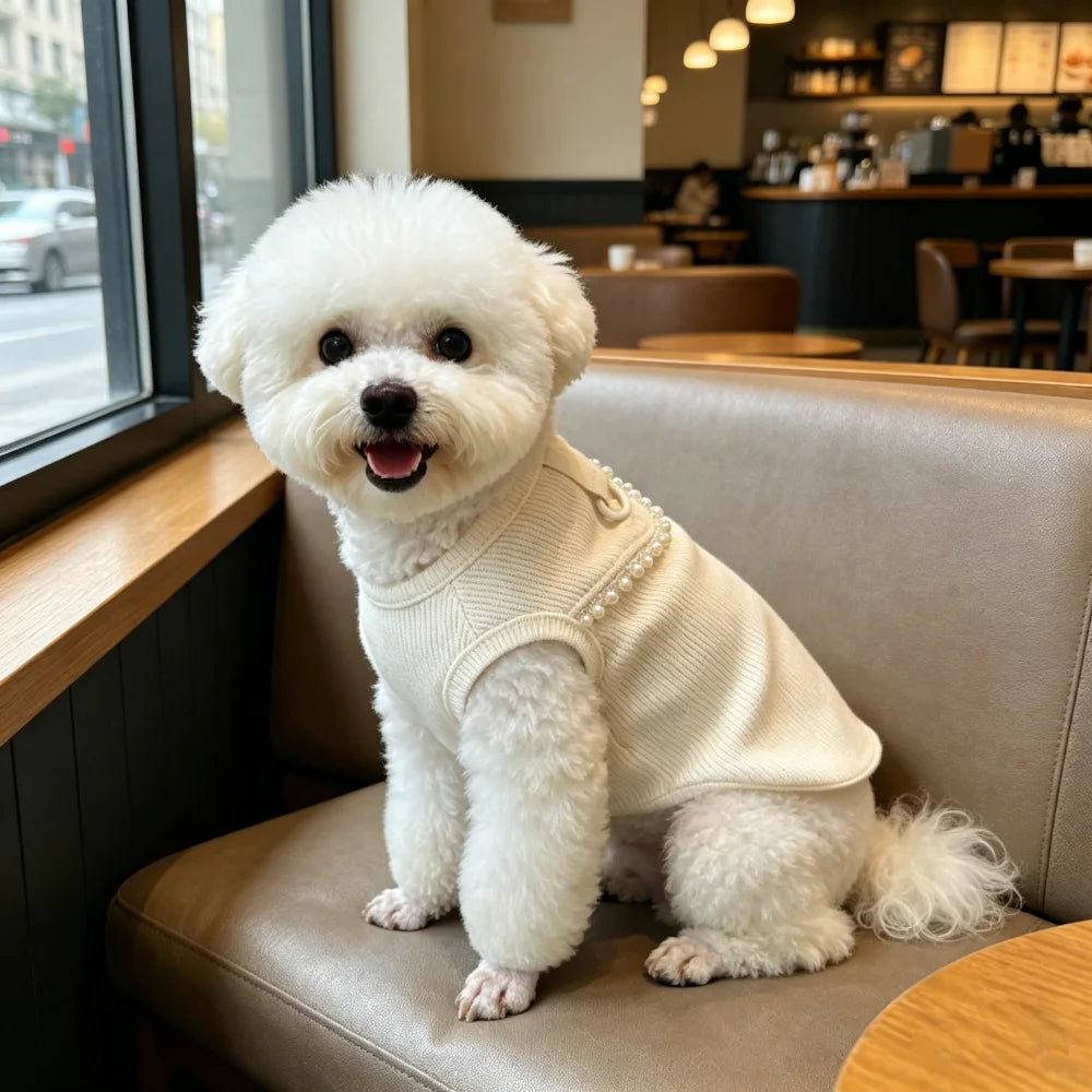 1 piece Spring and Summer Thin Pearl Pet Vest.