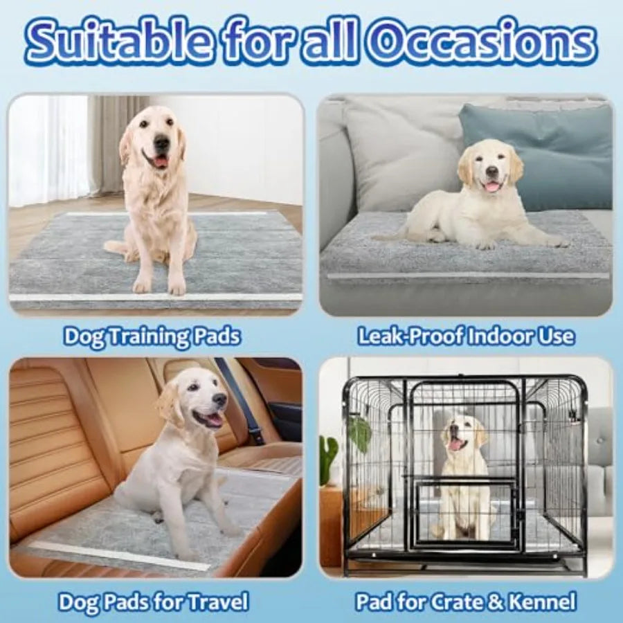 Charcoal Odor-Control Disposable Dog Pee Pads Extra Large 28"x34".  Puppy Pads Extra Large 30".  Six Layers of  Absorbent Fabric.