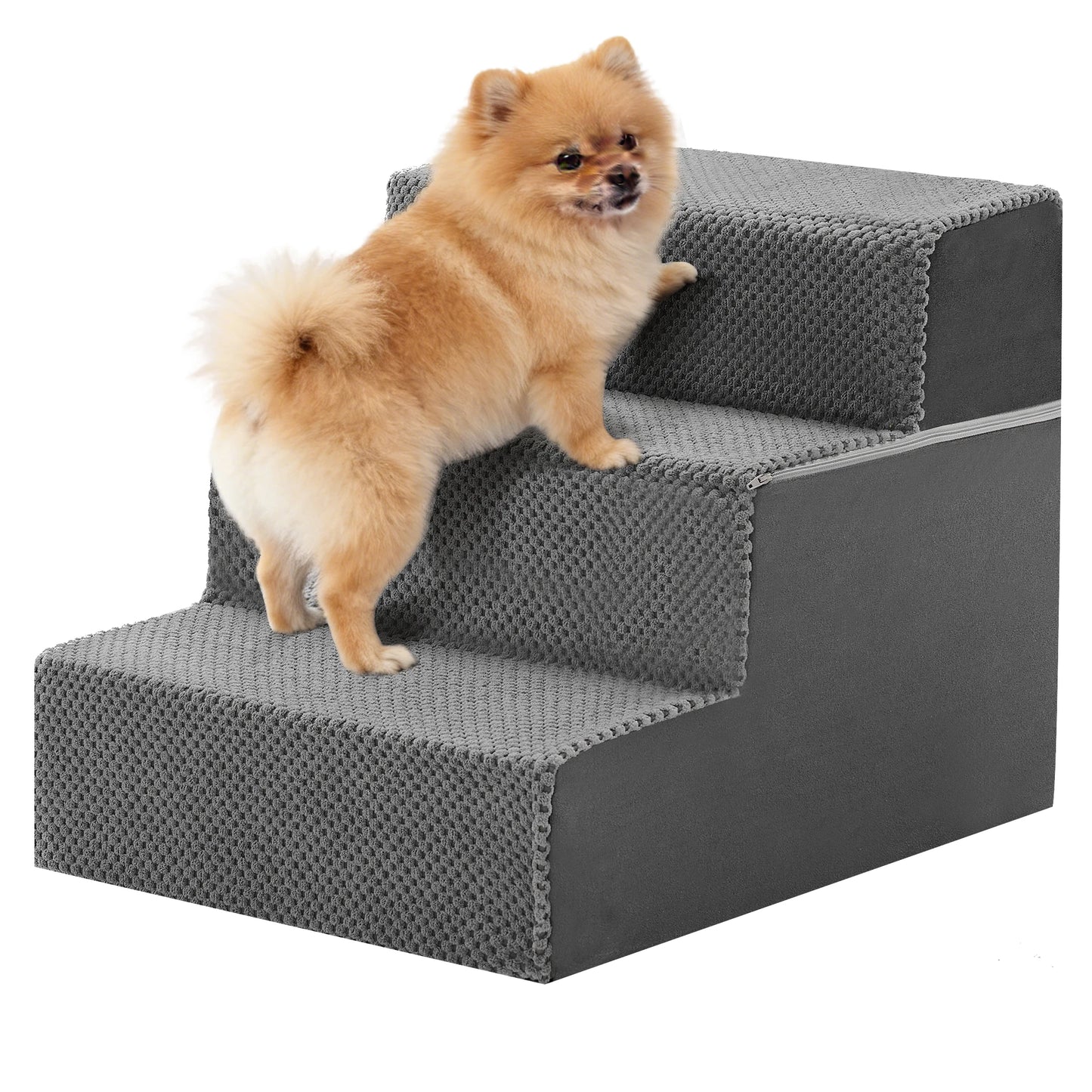 3-5 Step Right Angled Foam Dog Stairs Ramp for Small Dogs. Non-Slip Indoor Pet Ladder Ramp Stairs for Home.  3 Step, 4 Step and 5 Step Options Available.