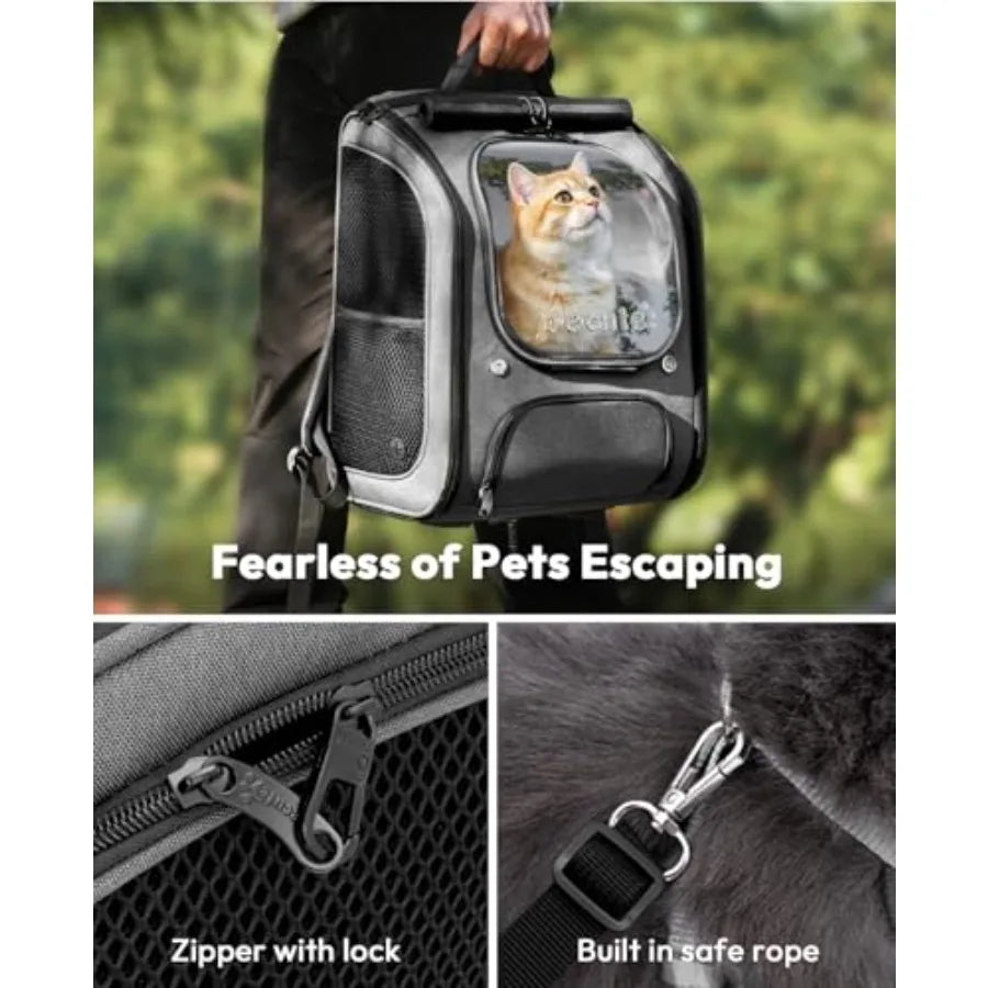 Cat Backpack Carrier, Large Space Cat Bubble Backpack, Breathable Cat Carrier, Shaded Dog Backpack Carrier, Ergonomic 3D Design