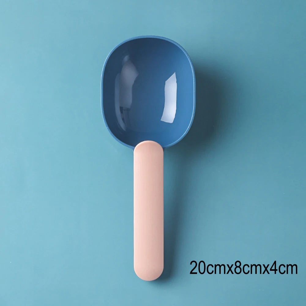 Pet Food Shovel with Sealing Bag Clip.  Handle Has Clip Built into it. For Dog and Cat Dry Food.