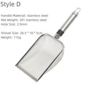 Pet Cat Waste Shovel with a Long Handle.  Shovel is Stainless Steel Metal and the Litter Filter.