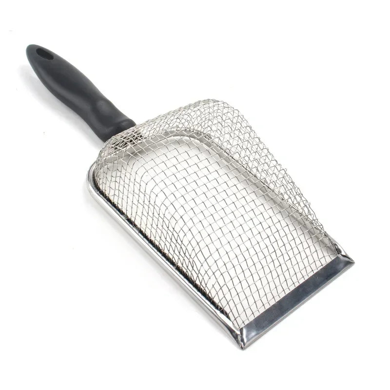 Pet Cat Waste Shovel with a Long Handle and Stainless Steel Metal Shovel Litter Filter.