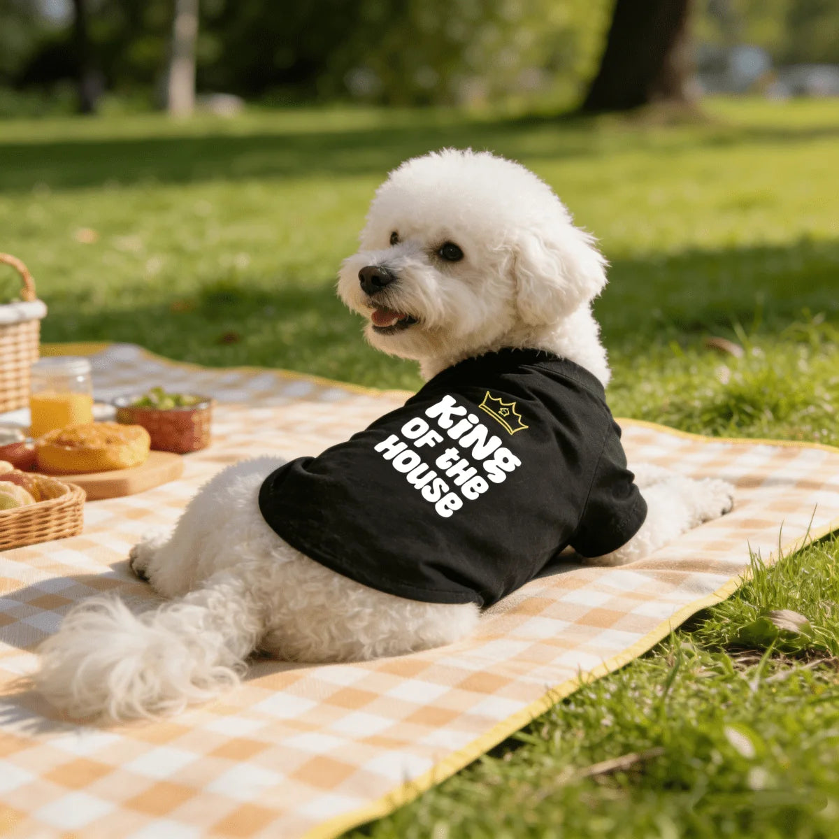 Printed T-shirt, soft four season cat and dog round neck short sleeved shirt.
