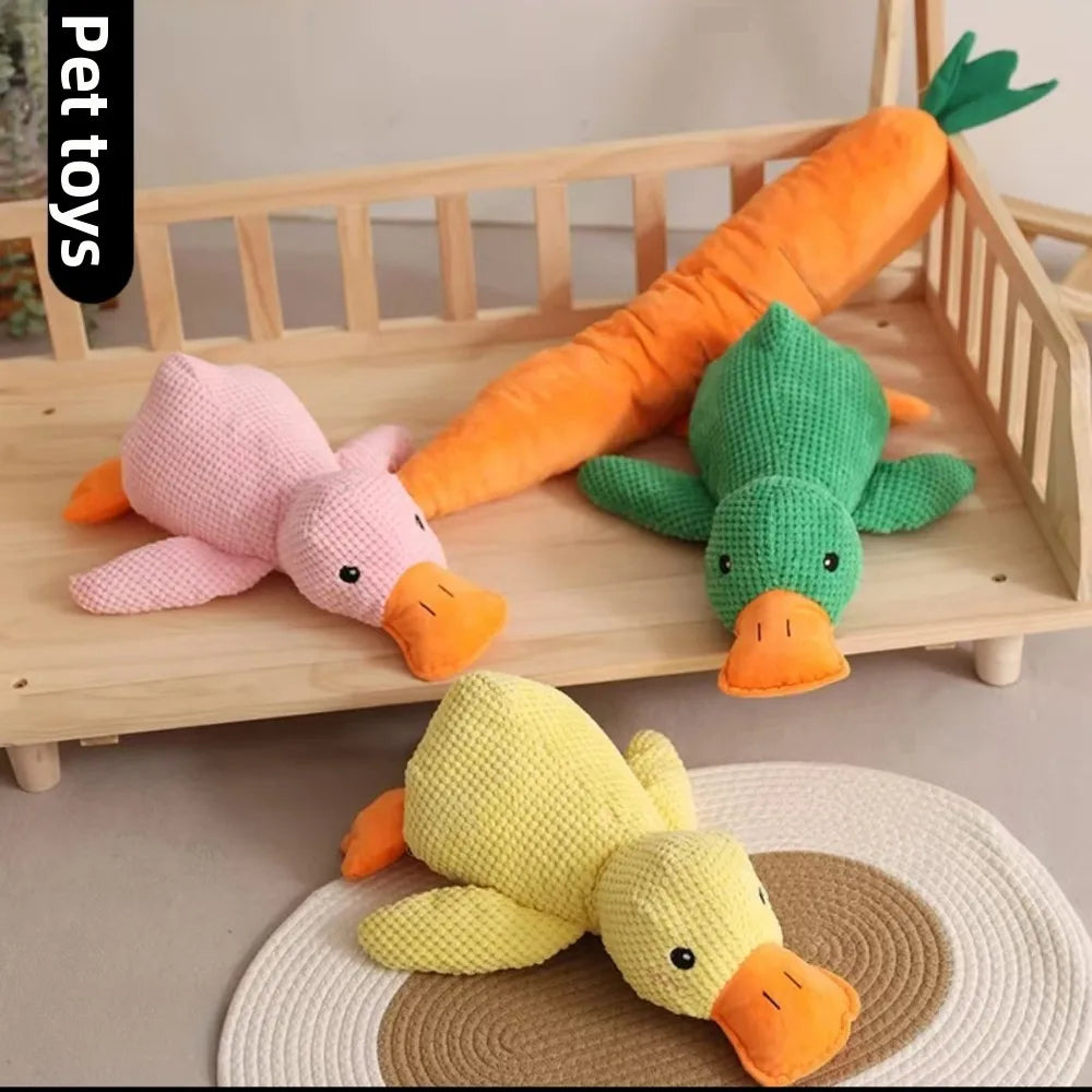 1/3 PCS Squeaky Duck for Dogs. Calming, Plush, Luxury, Sleep Aid and Durable Puppy Companion Pet.